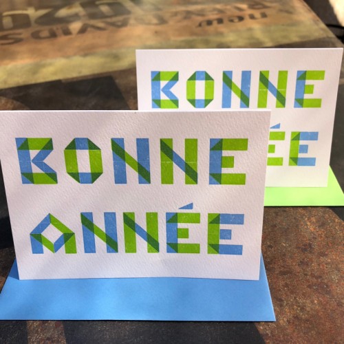 Bonne Année blue/green (packet of 6)
